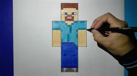 Como Dibujar A Steve De Minecraft Dibujo De Steve How To Draw Steve
