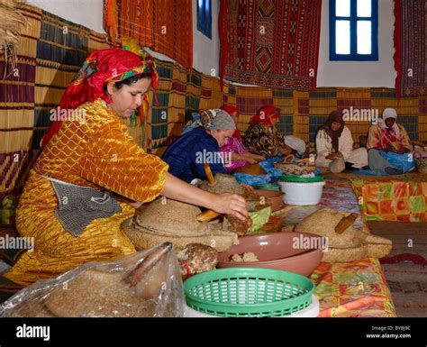 Moroccan Womens Cooperative At Afous Argane Making Argan Oil By Hand In