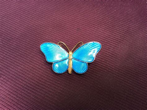 Vintage Blue Guilloche Enamel Norway Butterfly Pin Ebay In 2020