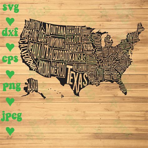 Usa Map Svg Files States Svg Files For Cricut All States Svg Etsy Images