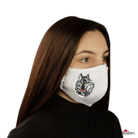 The graphic (ahem) design is meant to illustrate the side of a person's head. Custom 100% Cotton Face White Mask - Embroidered Custom ...