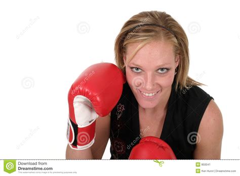 Beautiful Business Woman In Boxing Gloves 7b Stock Image Image Of