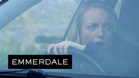 emmerdale nicola crashes her car youtube