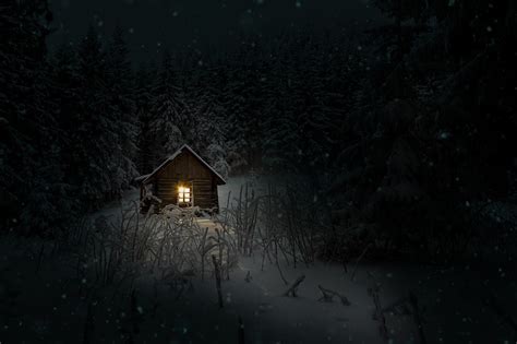 Cabin Winter Night · Free Photo On Pixabay