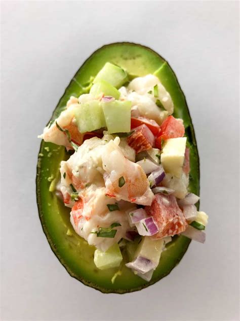 Shrimp Salad Stuffed Avocados The Frizzled Leek