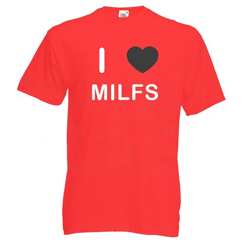 i love heart milfs quality cotton printed t shirt etsy
