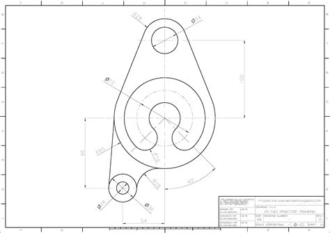 오토캐드연습도면2d Cad Drawing Practice 220 Tutorial Gambar Teknik