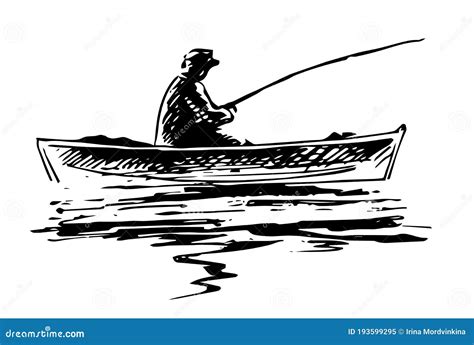 Fisherman Sketch Vector Illustration | CartoonDealer.com #65681834