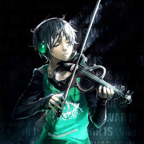 Rebellious Musician Guy Anime Music Violin Boy Cool Cartoon Boys