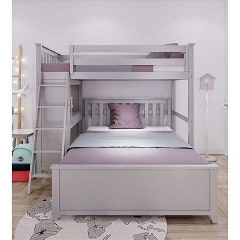 Aderito Twin Over Full Solid Wood L Shaped Bunk Beds With Built In Desk By Harriet Bee Bunk