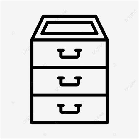 Filing Cabinet Line Icon Vector Archive Cabinet Documents Png And