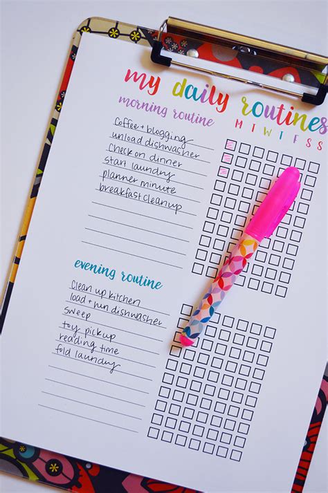 Starting A Daily Routine Free Printable Planning Inspired
