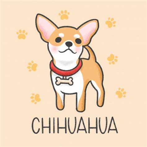 Cute Chihuahua Cartoon Hand Drawn Style Cute Cartoon Drawings