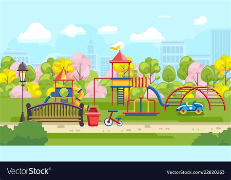 Bright Playground In Park Royalty Free Vector Image