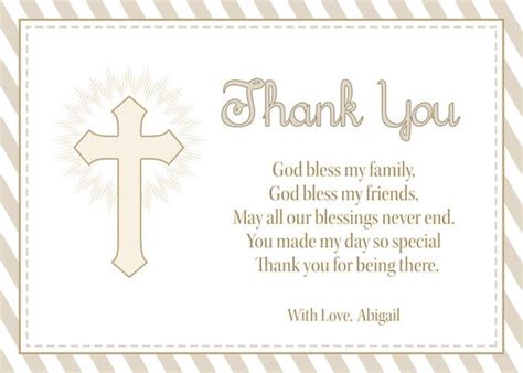 Thank You Card Religious 5x7 Customizable By Digitalloft On Etsy