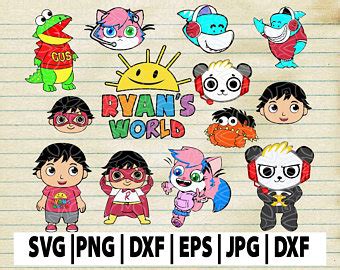 Ryan's world in roblox will offer interactive areas and activities for players, including a racetrack, a school, a city center and a fun zone, where players can challenge each other in obstacle courses. RYAN'S WORLD SVG PNG DXF EPS by LuvMoney on Etsy in 2020 | Kid character, Dxf, Svg