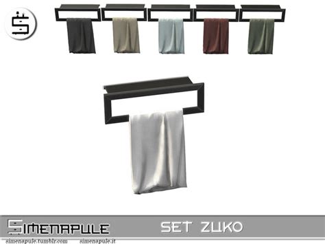 The Sims Resource Set Zuko Towel Rack 01
