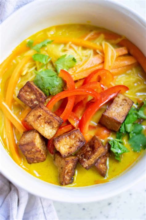Vegan Thai Coconut Soup With Crispy Tofu Marathons And Motivation