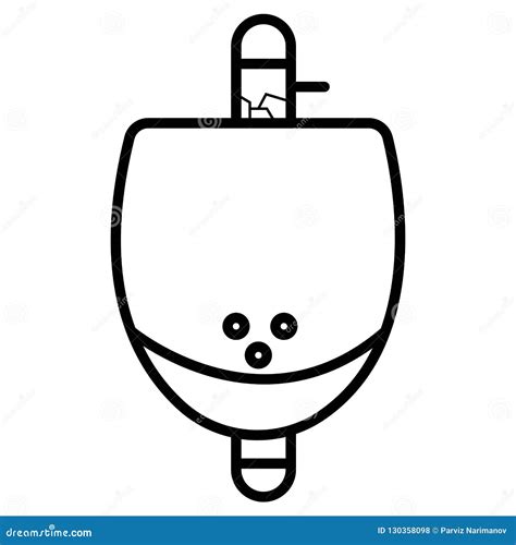 Urinal Vector Icon Isolated On Transparent Background Linear Ur