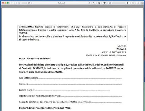 Fac Simile Disdetta Contratto Software