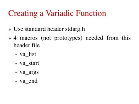 Variadic Functions
