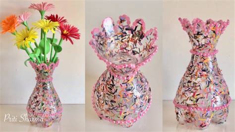Best Out Of Waste Plastic Bottle Flower Vase Diy Plastic Bottle