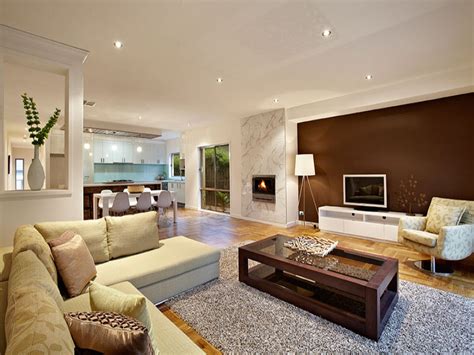 brown living room idea   real australian home living area photo