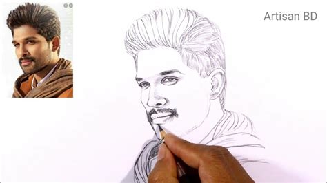How To Draw Allu Arjun Outline Step By Step Tutirial Easy Pencil