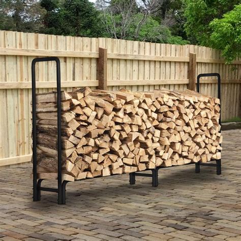 Kingso 8ft Firewood Rack Outdoor Heavy Duty Log Rack Firewood Storage