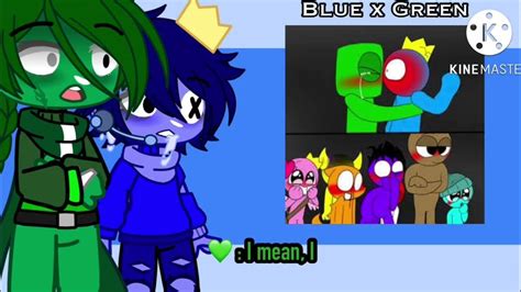 Rainbow Friends Reacts To Blue X Green Part 1 Shrimpost 🦐 Pls Read