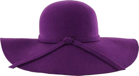 Purple Wide Brimmed Wool Floppy Hat At Amazon Womens Clothing Store