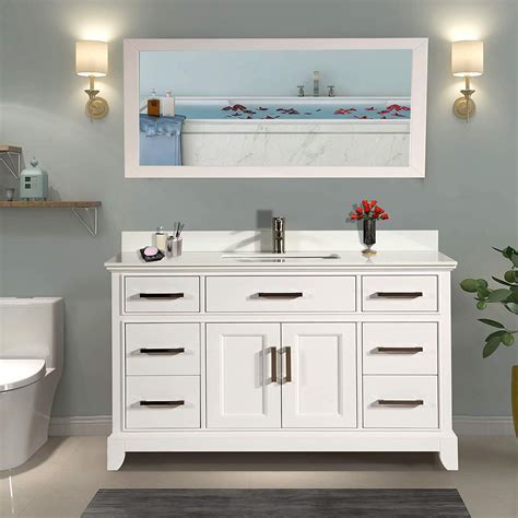 Perfect for small bathrooms and bathrooms with low traffic. Vanity Art 60" Single Sink Bathroom Vanity Combo Set 7 ...