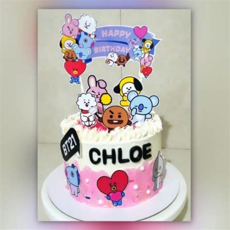 Cake Topper Personalized Bt21 Overload Themed Set Shopee Philippines