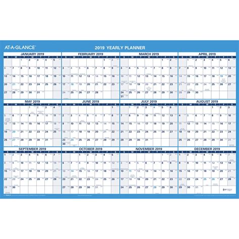 At A Glance Erasablereversible Yearly Wall Planner Aagpm200s28