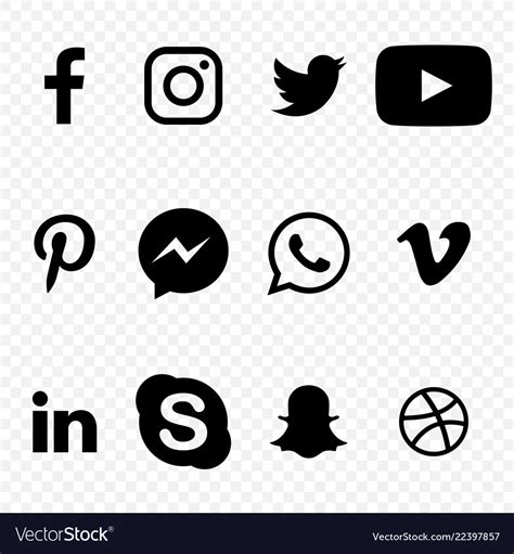 Arriba 103 Foto Logos Redes Sociales Blanco Y Negro Alta Definición