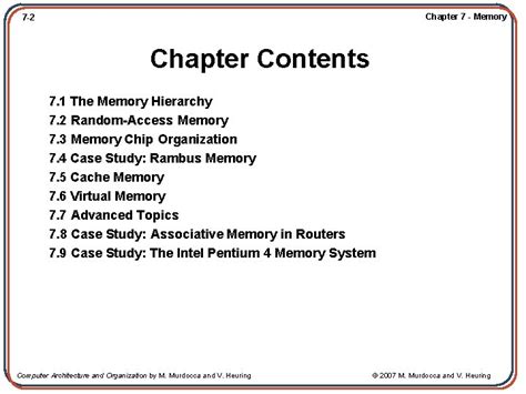 Chapter 7 Memory 7 1 Computer Architecture And