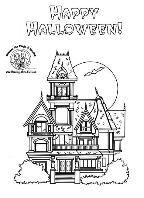 Cool coloring pages in a variety of styles including mandalas, flowers, holidays and many more. Cartoon Haunted House Coloring Page - Coloring Home