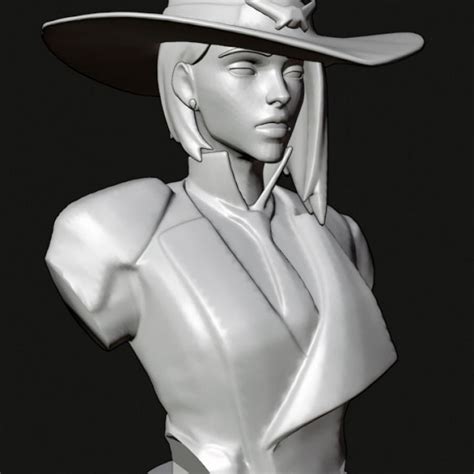 3d Printable Ashe Bust Overwatch By Norbert Buza