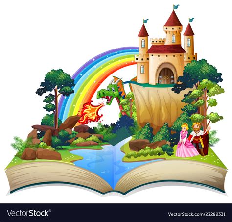 A Fairy Tale Open Book Royalty Free Vector Image