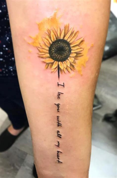 Watercolor Sunflower Tattoo Sunflower Tattoo Meaning Sunflower Tattoo Simple Sunflower Tattoo