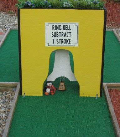Place bricks parallel for the entrance, then build a tower of three blocks lean the ramp (use plain wooden board) and set a few guide bricks on each side. homemade obstacles for a mini golf course - Google Search | Miniature Golf | Pinterest | Golf ...