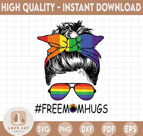 Free Mom Hugs Gay Pride Lgbt Daisy Rainbow Flower Hippie Png Inspire