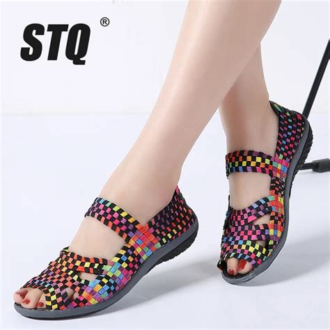 Stq 2019 Summer Women Flats Sandals Shoes Women Woven Flat Shoes Ladies