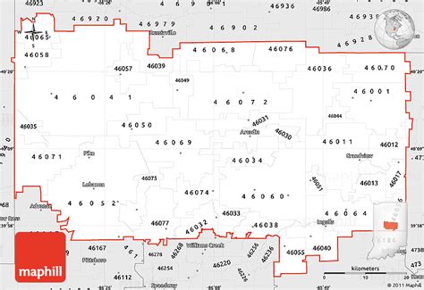 Silver Style Simple Map Of Zip Codes Starting With 460