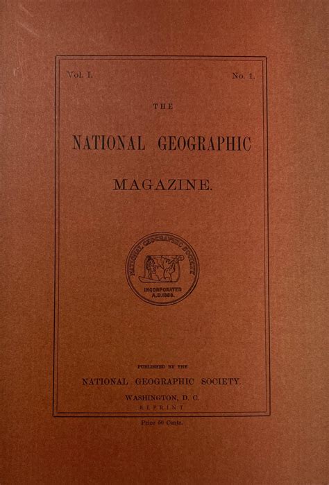 National Geographic 1888 Vol 1 No 1 1964 Reprint National