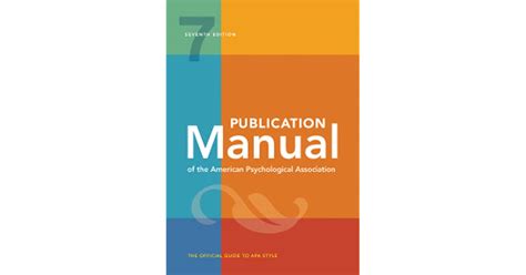 Publication Manual Of The American Psychological Association Seventh