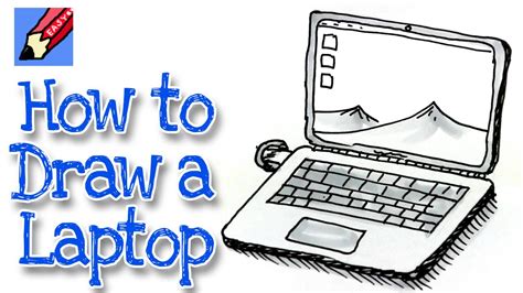 How To Draw A Laptop Computer Real Easy Youtube