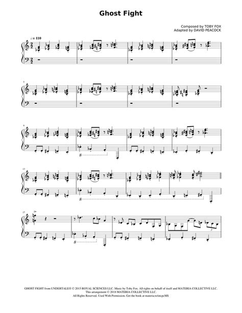 Ghost Fight Undertale Complete Piano Sheet Music Sheet Music For