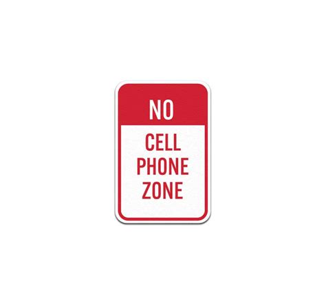 No Cell Phone Zone Aluminum Sign Non Reflective