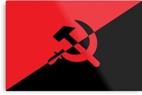 Anarcho Communism Flag Metal Print By Dru1138 Redbubble
